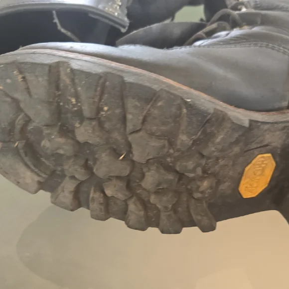 Chippewa Black Leather Lace-Up Work Boots - Picture 7 of 12